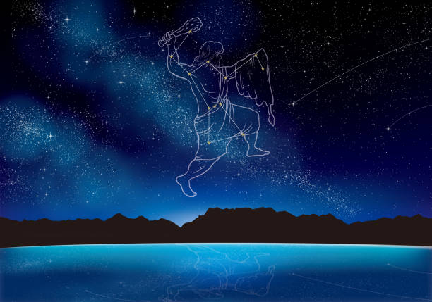 orion Orion which floats in the night sky orion mythology stock illustrations