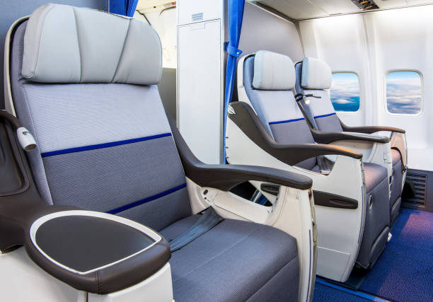 istock Seat rows in an airplane cabin 1248211903