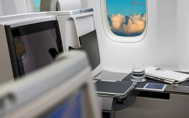 istock Seat rows in an airplane cabin 1248212009