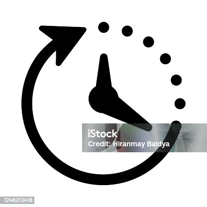 istock Time management gray black icon, vector graphics 1248213418
