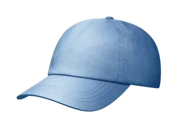 Photo of Jeans cap on a white background.