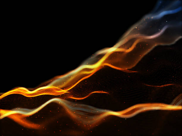 istock 3D modern particle flow background with cyber dots 1248213481