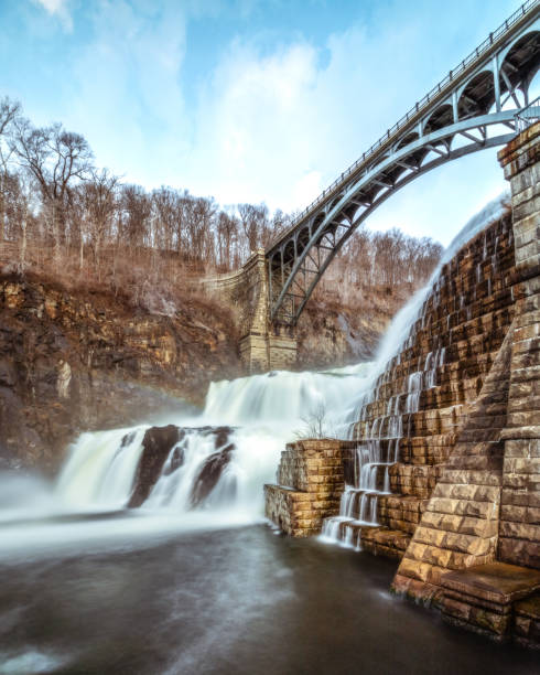 istock Water cascading down New Croton dam with a bridge arching over the waterfall 1248216665