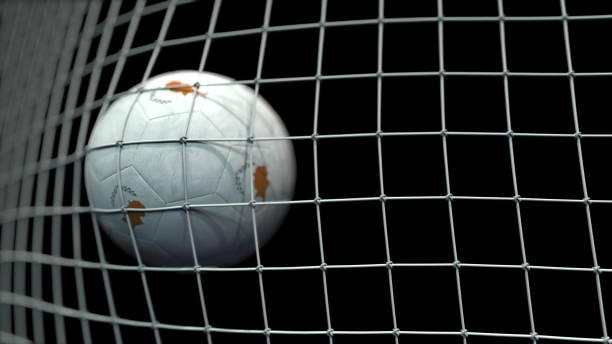 istock Ball with flags of Cyprus hits goal. 3D rendering 1248226584