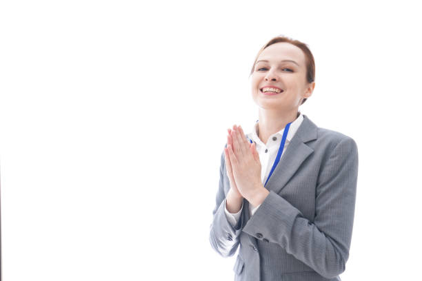 istock Business woman wearing a suit laughing 1248234946