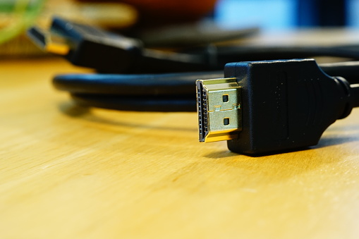 Close-up HDMI cable