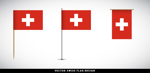 Vector Swiss Flag Set On White Background
