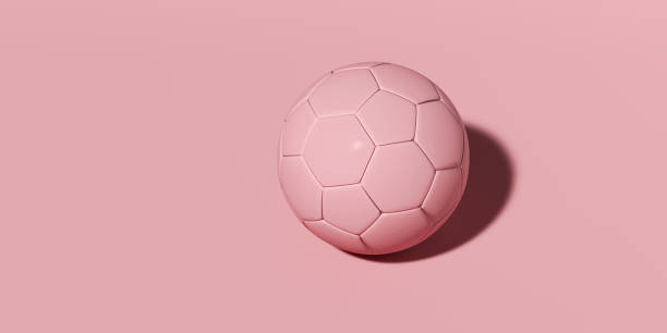 istock 3d image, colorful pink classic soccer ball on a pink background 1248239724