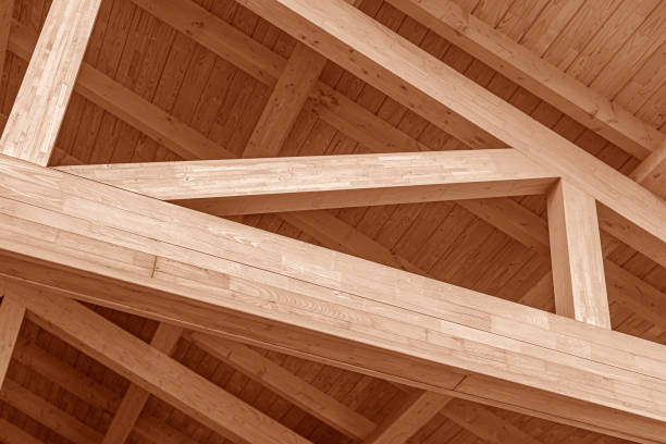 istock The construction of the wooden roof. 1248242523