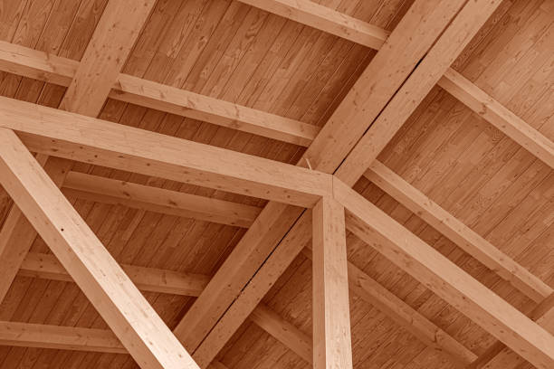 istock The construction of the wooden roof. 1248242544