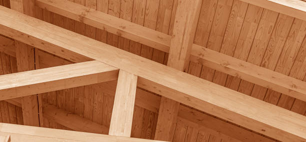istock The construction of the wooden roof. 1248242553