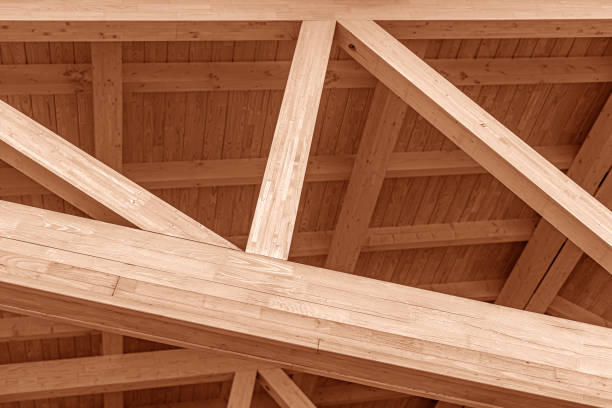 istock The construction of the wooden roof. 1248242559