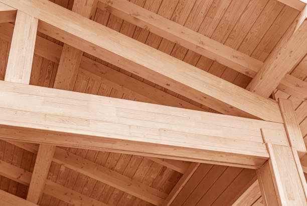 istock The construction of the wooden roof. 1248242577