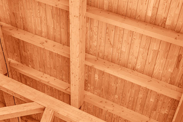 istock The construction of the wooden roof. 1248242582