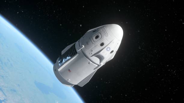 istock Cargo spacecraft on earth orbit. Space travel and transportation concept 1248245543