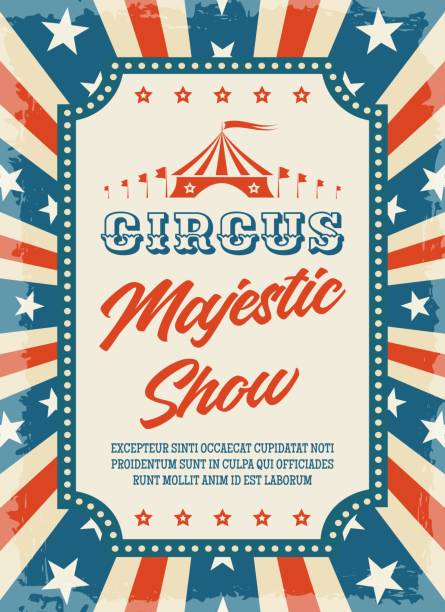 zirkus retro poster - circus circus tent poster retro revival stock-grafiken, -clipart, -cartoons und -symbole