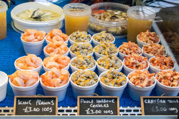 Seafood at Fish Market stock photo