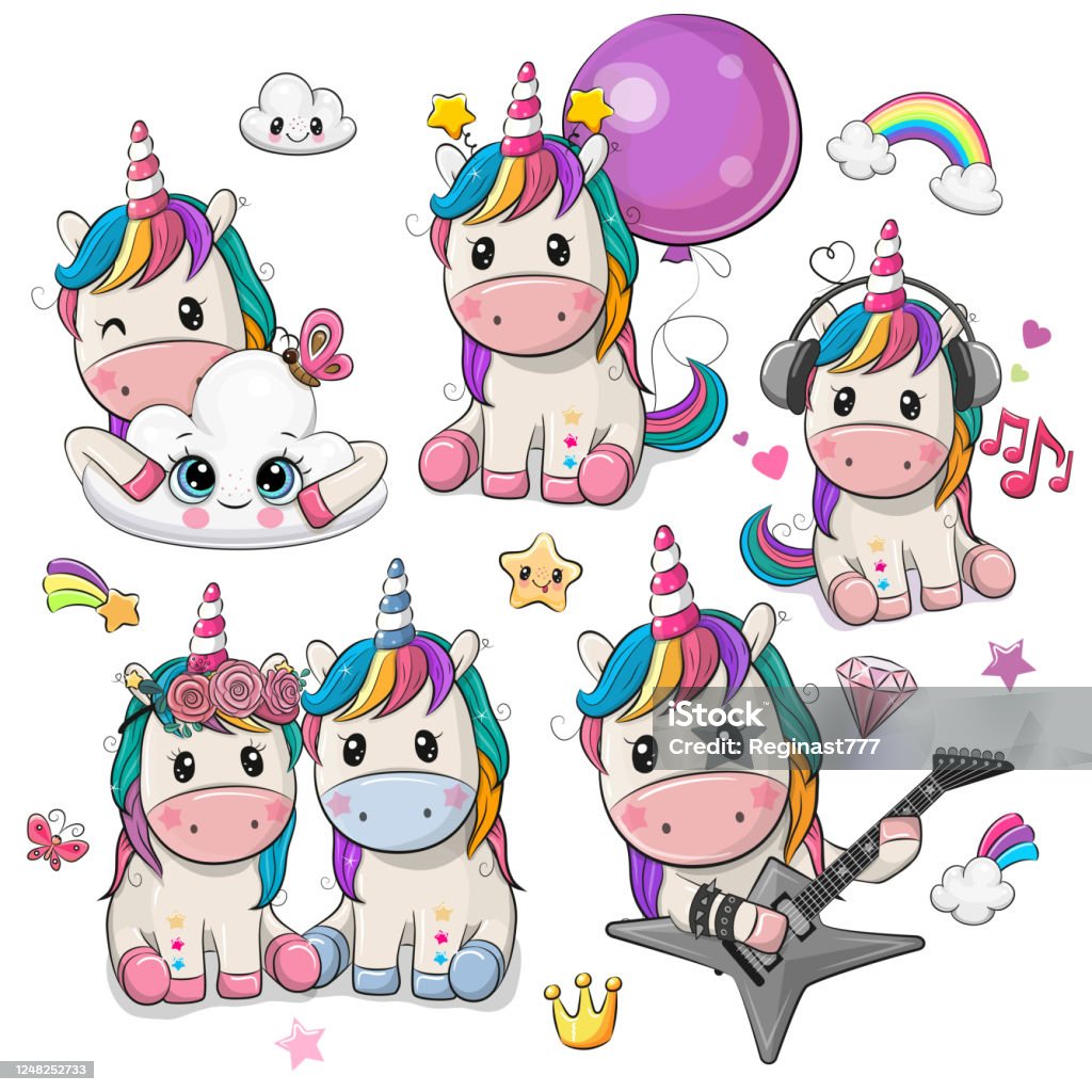 Ilustración de Bonitos Unicornios De Dibujos Animados Aislados Sobre Un Fondo Blanco y más Vectores Libres de Derechos de Unicornio - iStock Ilustración de Bonitos Unicornios De Dibujos Animados Aislados Sobre Un Fondo Blanco y más Vectores Libres de Derechos de Unicornio - iStock