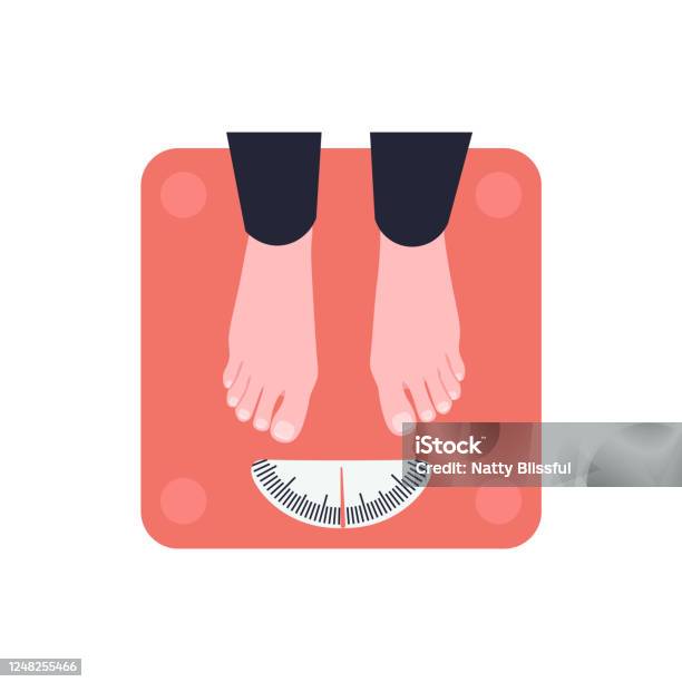 Женские Ноги На Весы Пола — стоковая векторная графика и другие изображения на тему Весы - Весы, Вес, Масса