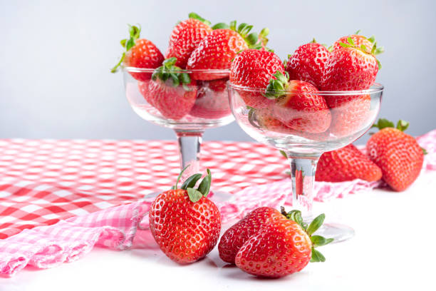 istock Arrangement with beautiful strawberries and accessories 1248256288