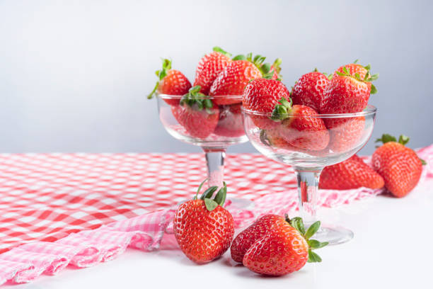 istock Arrangement with beautiful strawberries and accessories 1248256437