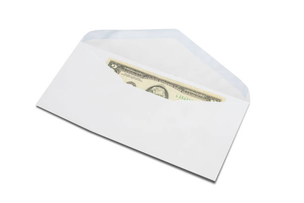 istock US Two-Dollar bill in white envelope isolated on white background. 1248257133
