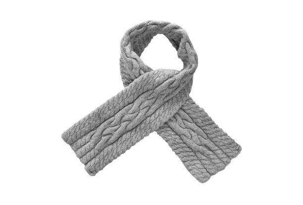 Grey scarf insulated on a white background