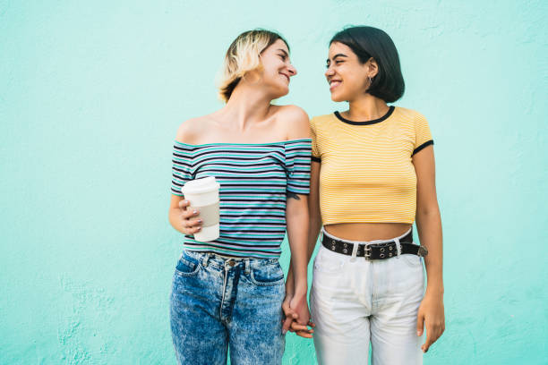 istock Loving lesbian couple spending good time together, 1248259553