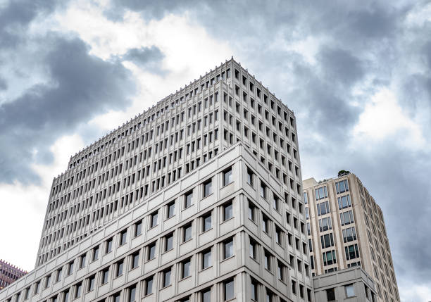 istock Building on a background of cloudy sky. 1248260824