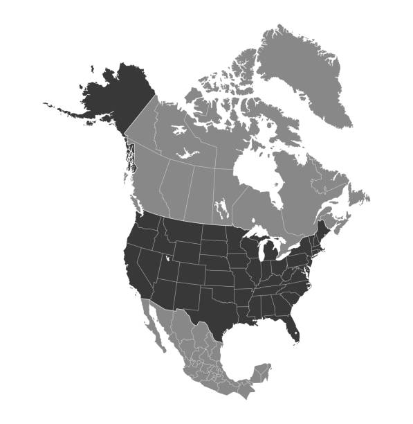 北米地図 - map usa canada cartography点のイラスト素材／クリップアート素材／マンガ素材／アイコン素材