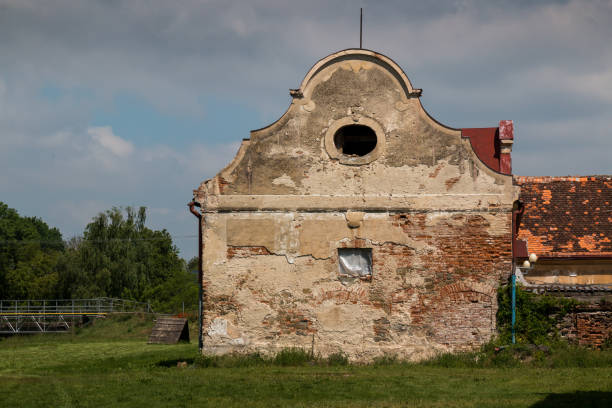 Abandoned manor house in a park, Jablonica