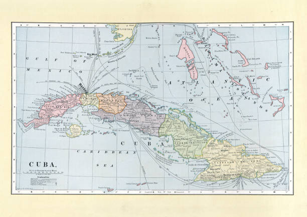 istock Antique map of Cuba, 19th Century 1248265734