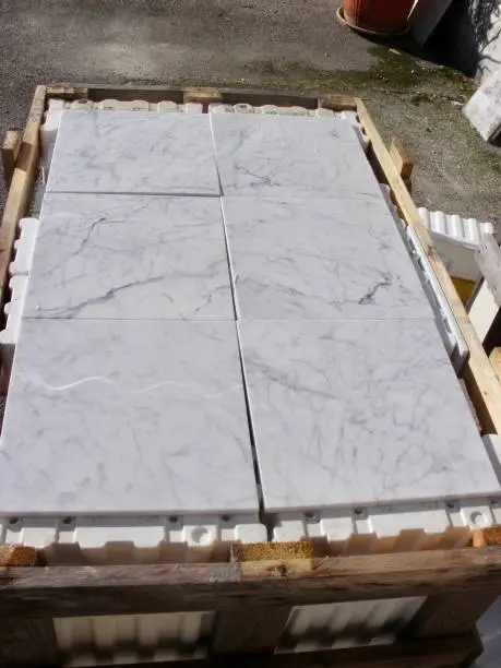 white marble tiles statuary
