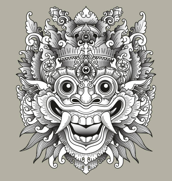 bille Universitet kom videre Balinese Barong Traditional Mask Stock Illustration - Download Image Now -  Balinese Culture, Ancient, Art - iStock
