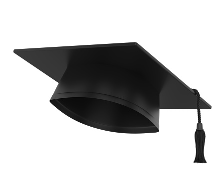 Graduation Cap isolated on white background. 3D render
