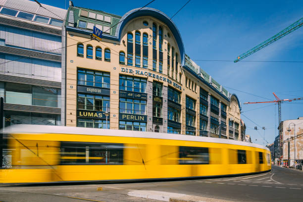 istock yellow passing tram in Berlin, Germany 1248278462