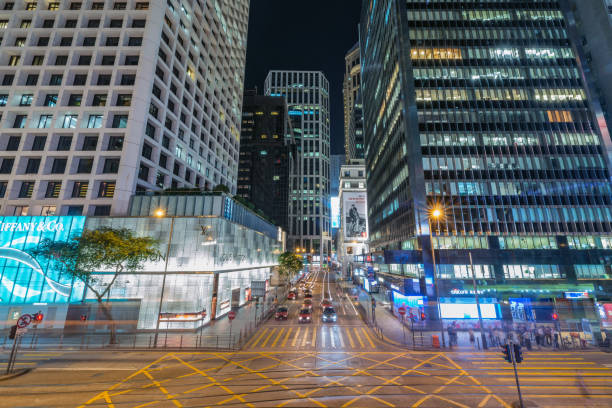 Hong Kong - December 13, 2016: Evening city view in the Central District.