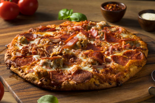 istock Savory Homemade Meat Lovers Pizza 1248285232