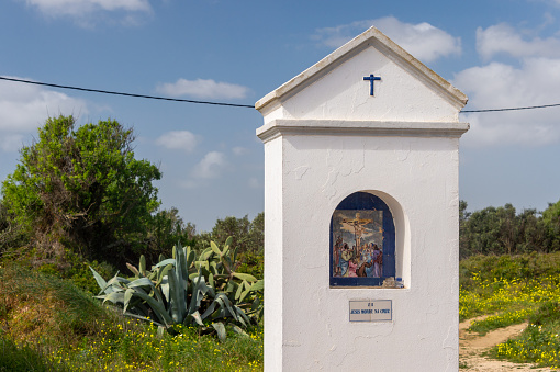 Religious shrine on the road to Ponta da Piedade, Lagos, Portugal