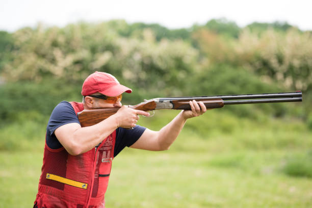 istock Man shooting on an outdoor shooting range 1248288544