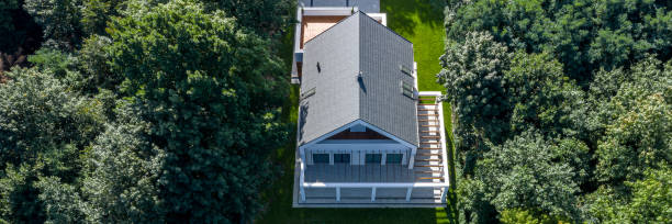 istock Aerial view of elegant house, panorama 1248289996