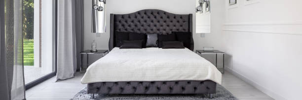istock Panorama of elegant quilted bed 1248290004