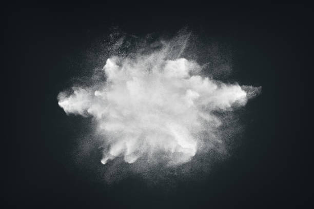 istock Abstract design of white powder cloud on dark background 1248291592