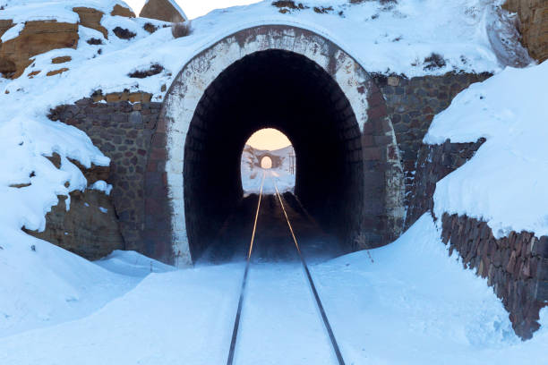 istock Old brick tunnels in the hills, railroad. 1248293117