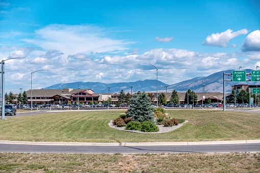 Bozeman montana airport and rocky mountains