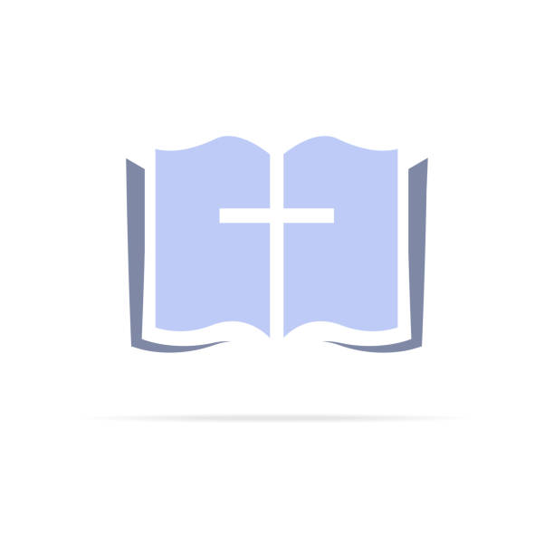 Bible icon in trendy flat style, with shadow. Vector illustration eps 10 Bible icon in trendy flat style, with shadow. Vector illustration eps 10 holy book stock illustrations