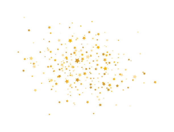 illustrazioni stock, clip art, cartoni animati e icone di tendenza di composizione di stelle dorate su sfondo bianco. glitter elementi di design eleganti. stelle cadenti d'oro. decorazione magica. texture natalizia. illustrazione vettoriale - space galaxy star glitter