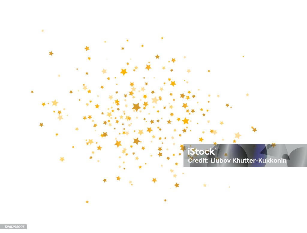 白い背景に黄金の星の構成。グリッターエレガントなデザイン要素。金の流れ星。魔法の  装飾。クリスマスの質感。ベクトルの図 - 星のロイヤリティフリーベクトルアート