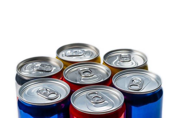 istock Group of aluminium cans, cold drink. 1248296885