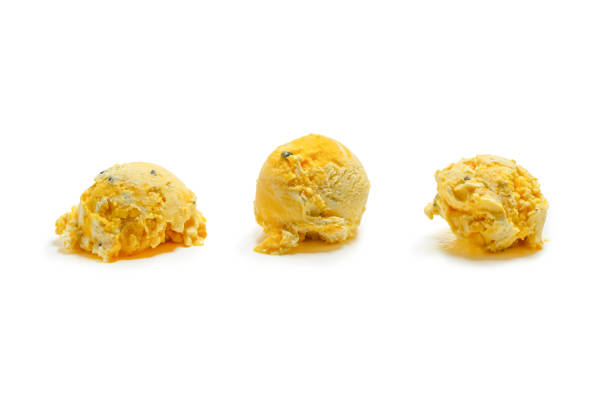 istock Passion fruit ice cream ball isolated 1248296909